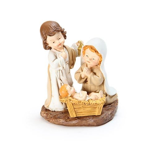 Enfeite Natal Sagrada Família em Resina Rosto Infantil 10cm - 1