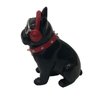 Pug Decorativo de Resina Preto Grande Com Fone 22x12Cm - 2