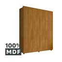Ver imagem 4 de Guarda Roupa Casal 4 Portas 3 Gavetas 100% MDF com Pés Greco Cumaru