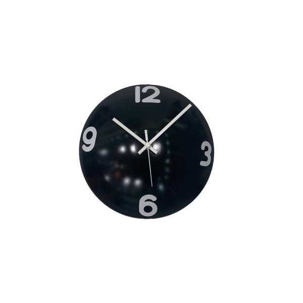Relógio de Parede Decorativo Espelhado Cor Preto 28x28x10cm - 1