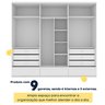 Guarda Roupa Casal 6 Portas 9 Gavetas 270cm Stillus   - 4
