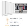 Guarda Roupa Casal 6 Portas 9 Gavetas 270cm Stillus   - 9