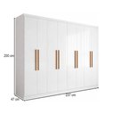 Ver imagem 4 de Guarda-roupa Casal Monte 8 Portas 4 Gavetas 100% Mdf Branco - Pnr Móveis