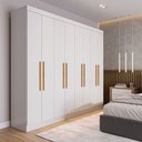Ver imagem 1 de Guarda-roupa Casal Monte 8 Portas 4 Gavetas 100% Mdf Branco - Pnr Móveis