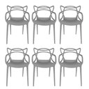 Ver imagem 1 de Kit 6 Cadeiras Allegra Cinza Brasão – Design e Sofisticação para Ambientes Internos e Externos