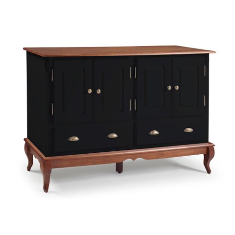 Balcão Buffet 4 Portas 2 Gavetas Hannover 60815 Linz Móveis - Preto/Imbuia
