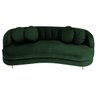 Sofá Curvo 3 Lugares Orgânico Sala Recepção Escritório Decorativo Luxo Panamá 185cm Suede - 1