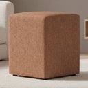 Ver imagem 1 de Puff Quadrado Decorativo L02 Sala de Estar Linho Rosê - Lyam Decor