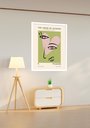 Ver imagem 1 de Quadro Decorativo Picasso Face Love Verde - 70x50cm:moldura Branca