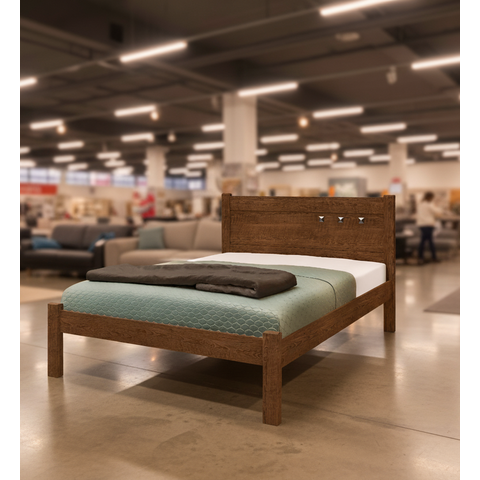 Cama Casal F89 Paola 1,38 Malbec Estrutura em Mdp Design Moderno e Funcional