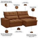 Ver imagem 4 de Sofá Retrátil Reclinável para Sala 3 Lugares 210cm Asaph F04 Veludo Terracota - Lyam Decor