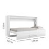 Cama Solteiro Dobrável de Parede - Branco Brilho - 5