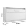 Cama Solteiro Dobrável de Parede - Branco Brilho - 6