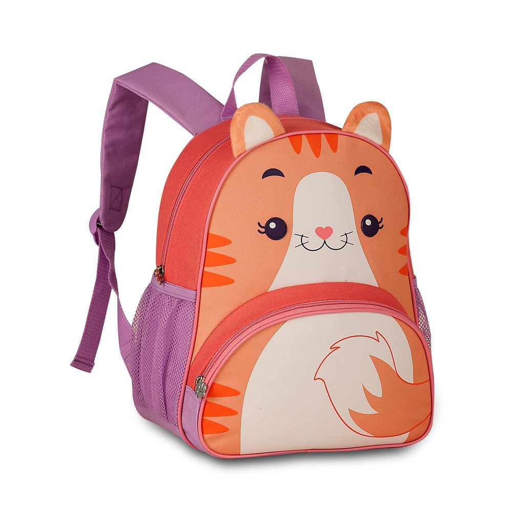 MOCHILA INFANTIL ESCOLAR MENINAS BICHINHOS GATINHA PRÉ ESCOLA:Roxo