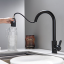 Ver imagem 4 de Torneira Misturador Monocomando Preto Fosco Gourmet Bica com Ducha Extensível para Cozinha