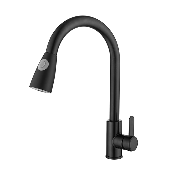 Torneira Misturador Monocomando Preto Fosco Gourmet Bica com Ducha Extensível para Cozinha