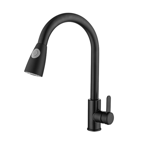 Torneira Misturador Monocomando Preto Fosco Gourmet Bica com Ducha Extensível para Cozinha