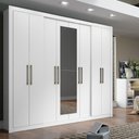 Ver imagem 1 de Guarda Roupa Casal 8 Portas 4 Gavetas Espelho Branco Carraro