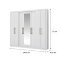 Ver imagem 2 de Guarda Roupa Casal 8 Portas 4 Gavetas Espelho Branco Carraro