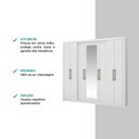 Ver imagem 4 de Guarda Roupa Casal 8 Portas 4 Gavetas Espelho Branco Carraro