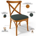 Ver imagem 4 de Kit 08 Cadeiras Para Sala de Jantar e Estar Living Estofada Ávila L02 Suede Verde Musgo - Lyam Lyam 