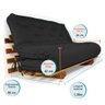 Sofá Cama Casal Futon Oriental Preto Madeira Nobre Natural - 6