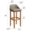 Ver imagem 5 de Kit 2 Banquetas Balcão Estofada Realeza 100cm Madeira Eucalipto - Marrom