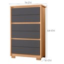 Ver imagem 3 de Guarda Roupa Solteiro Doble 04 Portas e Cômoda Unno Freijo Titanium - Móveis Albatroz