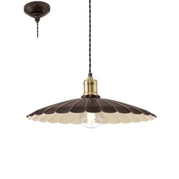Pendente Hemington Vintage Aço Preto Dourado Marfim 1x E27 Eglo - 1