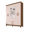 Guarda Roupa De Casal 6 Portas 2 Gavetas Com Espelho Modena Teka Champagne Incorplac - 2