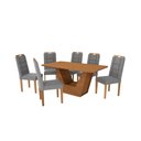 Ver imagem 2 de Conjunto Sala de Jantar Verbana Kappesberg 6 Cadeiras Veludo Titanio