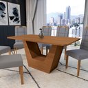 Ver imagem 3 de Conjunto Sala de Jantar Verbana Kappesberg 6 Cadeiras Veludo Titanio