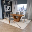 Ver imagem 1 de Conjunto Sala de Jantar Verbana Kappesberg 6 Cadeiras Veludo Titanio