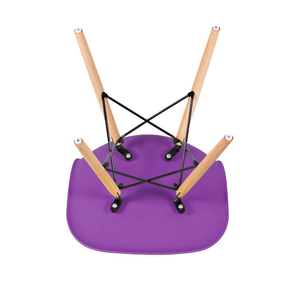 KIT - Mesa de jantar retangular Eames 80 x 140 cm branco + 4 cadeiras Eiffel DSW Roxo - 8