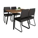 Ver mais imagens de Conjunto Sala de Jantar Ava 4 Lugares Tampo MDP Cadeiras Tecidos Premium Preto 120cm Móveis Carraro
