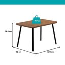 Ver imagem 3 de Conjunto Sala de Jantar Ava 4 Lugares Tampo MDP Cadeiras Tecidos Premium Preto 120cm Móveis Carraro