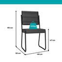 Ver imagem 5 de Conjunto Sala de Jantar Ava 4 Lugares Tampo MDP Cadeiras Tecidos Premium Preto 120cm Móveis Carraro