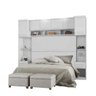 Quarto Modulado Gold Casal com Mesa de Cabeceira Cabeceira Armário Aéreo - Branco - 1