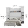 Quarto Modulado Gold Casal com Mesa de Cabeceira Cabeceira Armário Aéreo - Branco - 3