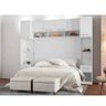 Quarto Modulado Gold Casal com Mesa de Cabeceira Cabeceira Armário Aéreo - Branco - 2