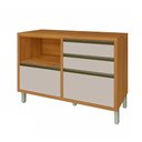 Ver imagem 3 de Balcão de Cozinha 1 Porta 4 Gavetas Baronesa Freijó e Off White