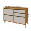 Ver imagem 4 de Balcão de Cozinha 1 Porta 4 Gavetas Baronesa Freijó e Off White