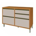 Ver imagem 1 de Balcão de Cozinha 1 Porta 4 Gavetas Baronesa Freijó e Off White