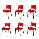 Ver imagem 1 de Kit 6 Cadeira Iso - Vermelho