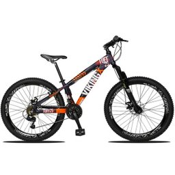 Bicicleta Aro 26 Quadro 13 Alumínio 21v Freio Disco Vmaxx Freeride Tuff Azul Marinho/Laranja - Vikin - 1
