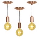 Ver imagem 1 de Kit 3 Pendente Tubo Cilindro Alumínio Cobre Fio 120cm