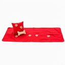 Ver imagem 2 de Kit 3 Pçs Peseira Cama Solteiro Impermeável e Almofada Cheia para Pet: Vermelho