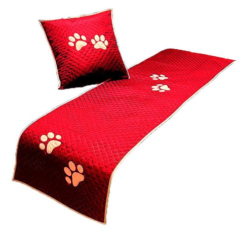 Kit 3 Pçs Peseira Cama Solteiro Impermeável e Almofada Cheia para Pet: Vermelho