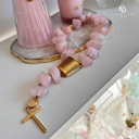 Ver imagem 2 de Terço Decorativo Pai Nosso Pedra Quartzo Rosa