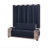 Kit Rustic Decor Protetor 3 Lugares Com Cortina Preto - 1